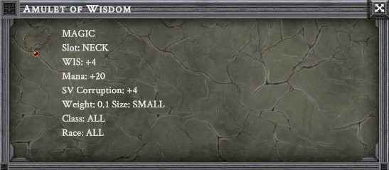 AMULET OF WISDOM item card